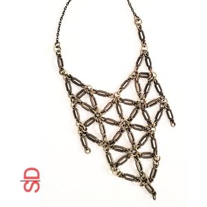 Bronze Necklace Geometric Bib